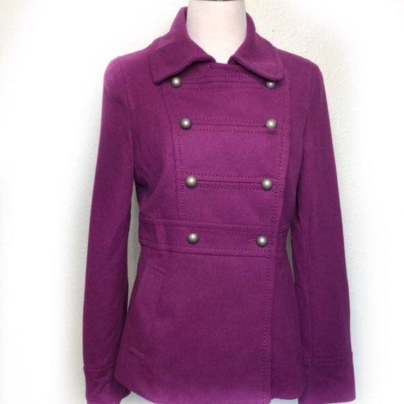Rare Double Breasted Wool Blend Crop Coat- Small/4 - Picture 1 of 7